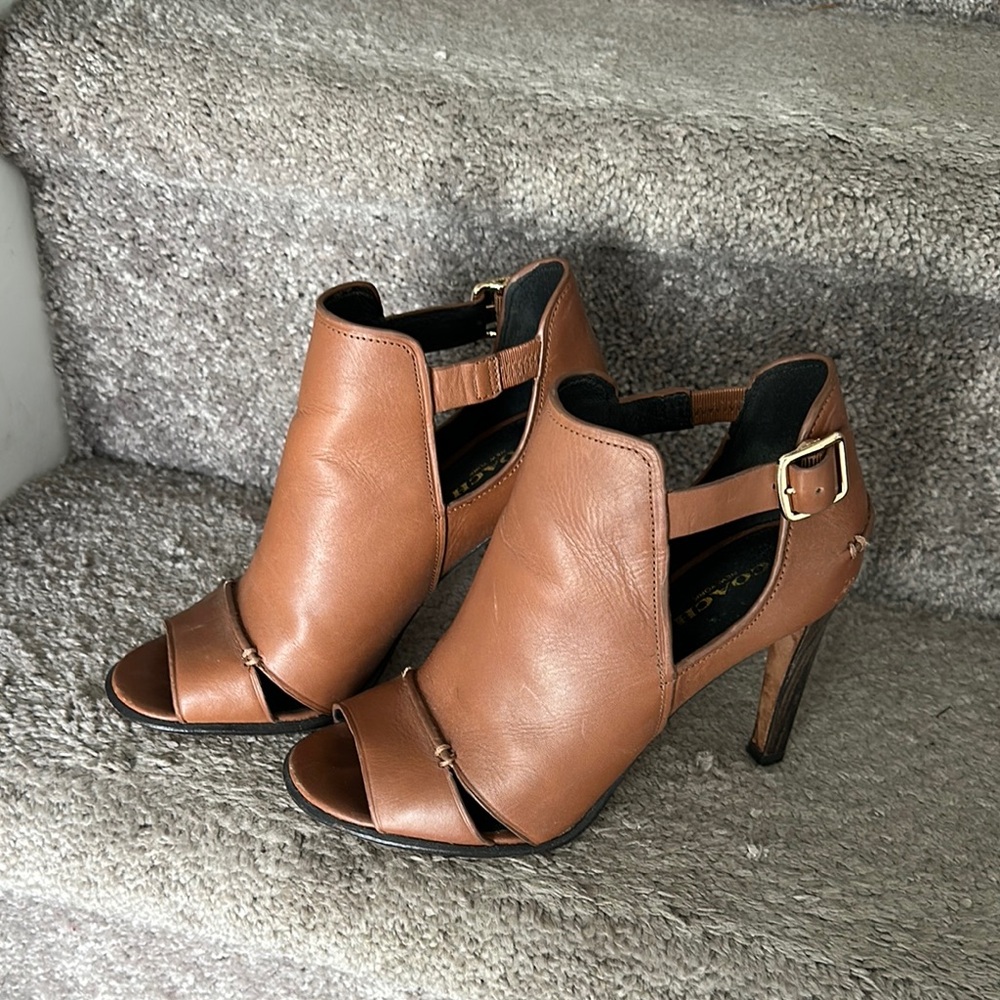 Coach Tan Leather Women's Heels